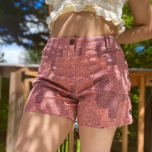 Anthropologie abstract pink shirt shorts